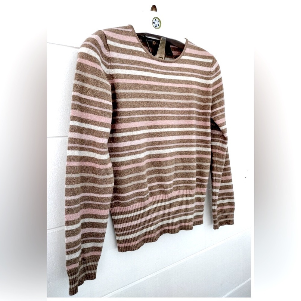 Liz Claiborne Vintage Pink Striped Relaxed Ribbed Blouse EUC - Picture 5 of 15